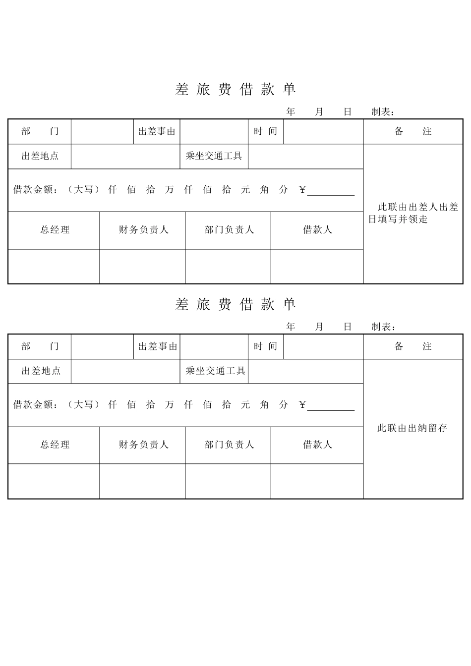 出差申请单及报销单_第2页