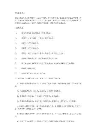 出师表知识点