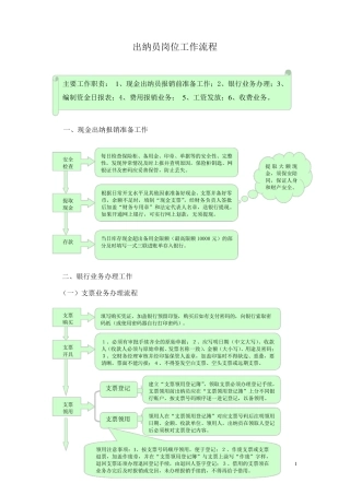 出纳员岗位工作流程副本