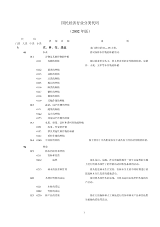 国民经济行业领域