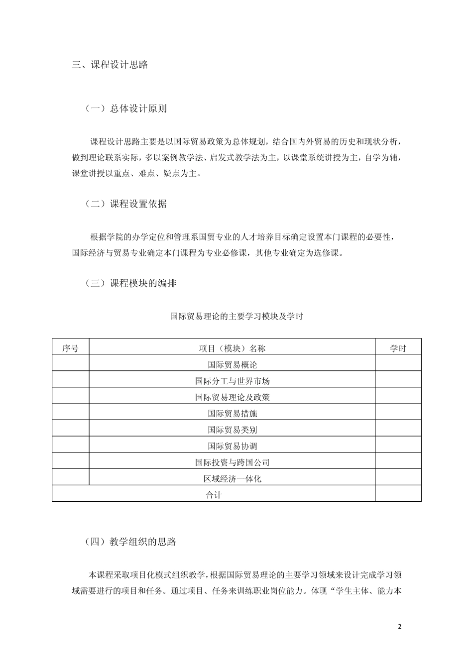 国际贸易理论课程标准_第2页
