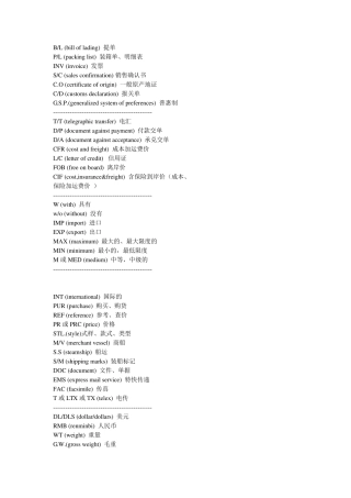 国际贸易缩写