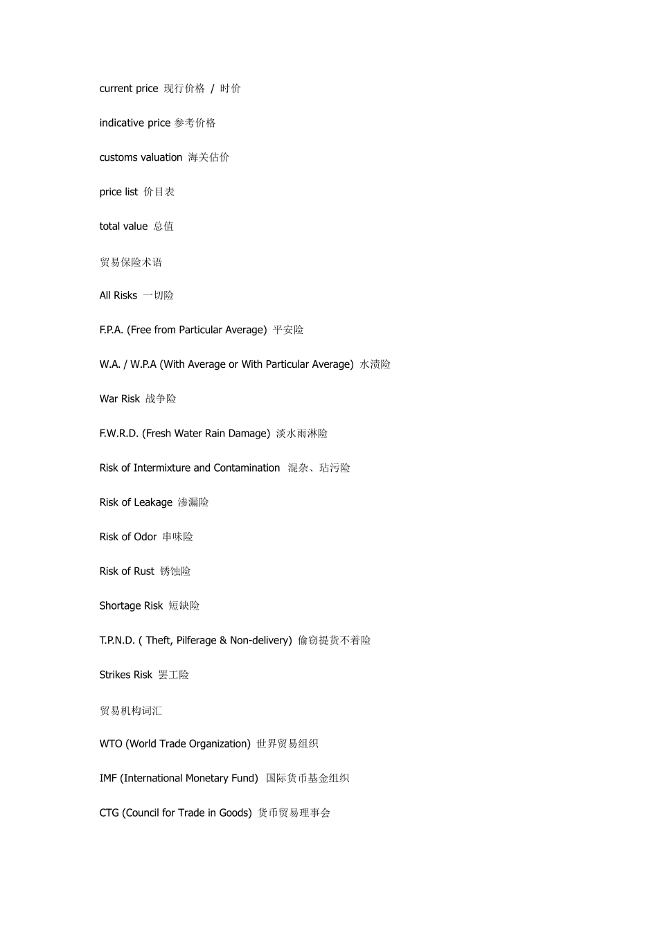 国际贸易英语词汇集锦_第2页