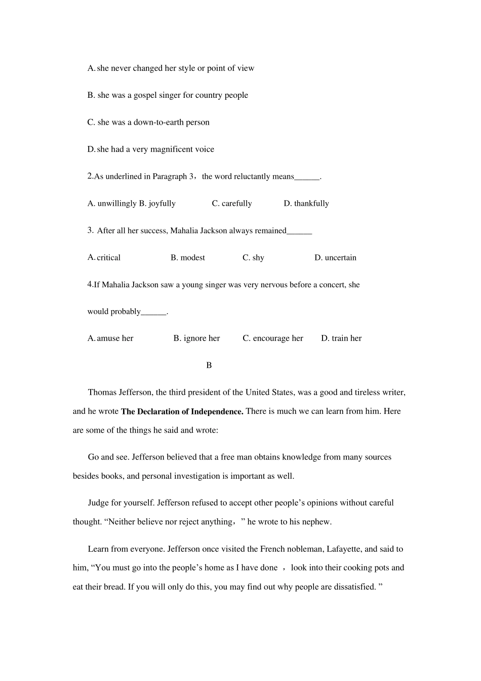 国际部入学考试模拟题_第2页