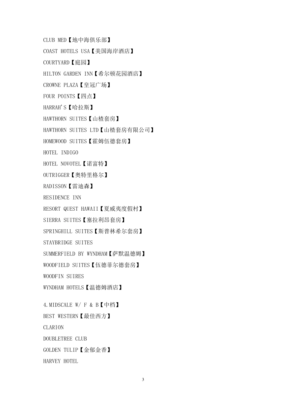 国际酒店品牌分类大全_第3页