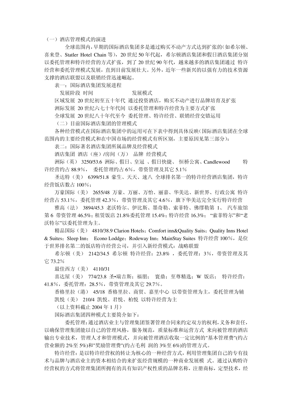国际酒店管理集团经营模式_第1页