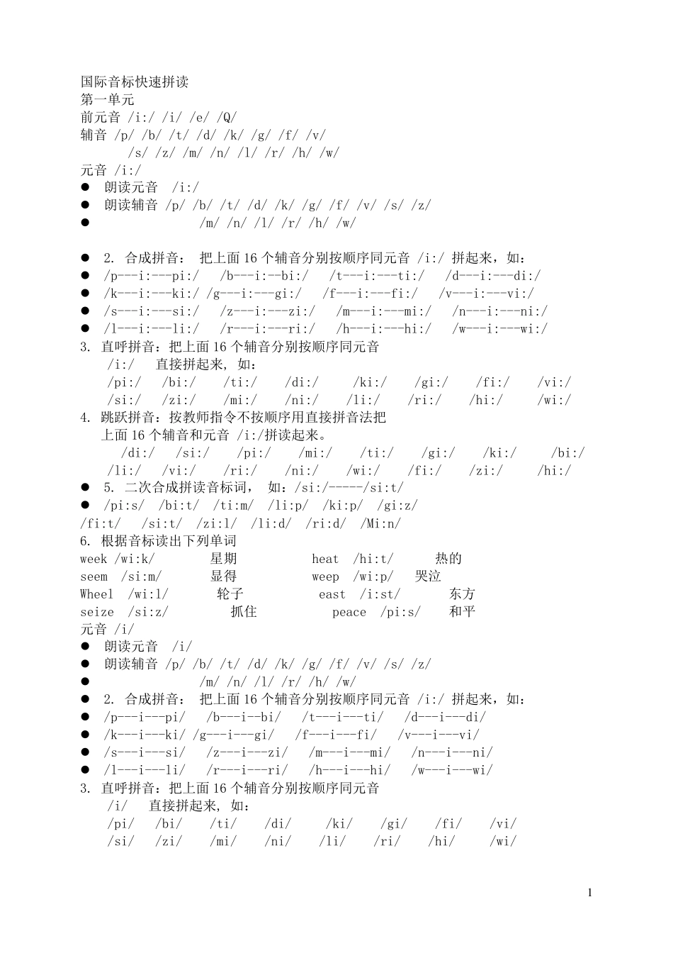 国际音标快速拼读_第1页