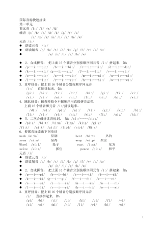 国际音标快速拼读