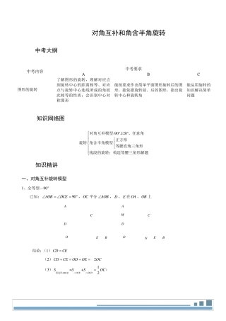图形变换对角互补和角含半角旋转.知识精讲