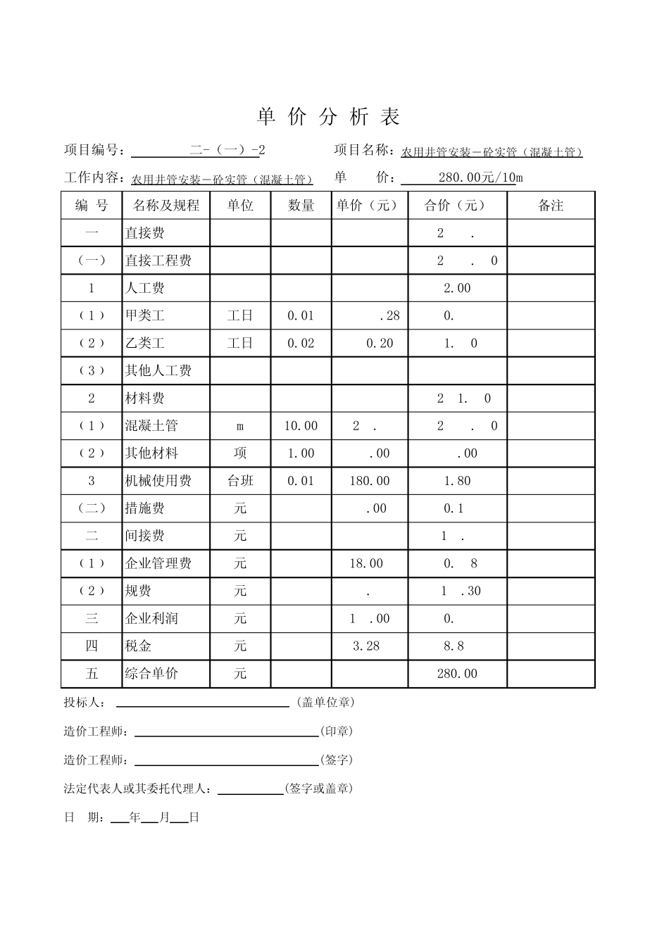 土地整理投标报价及单价分析_第3页