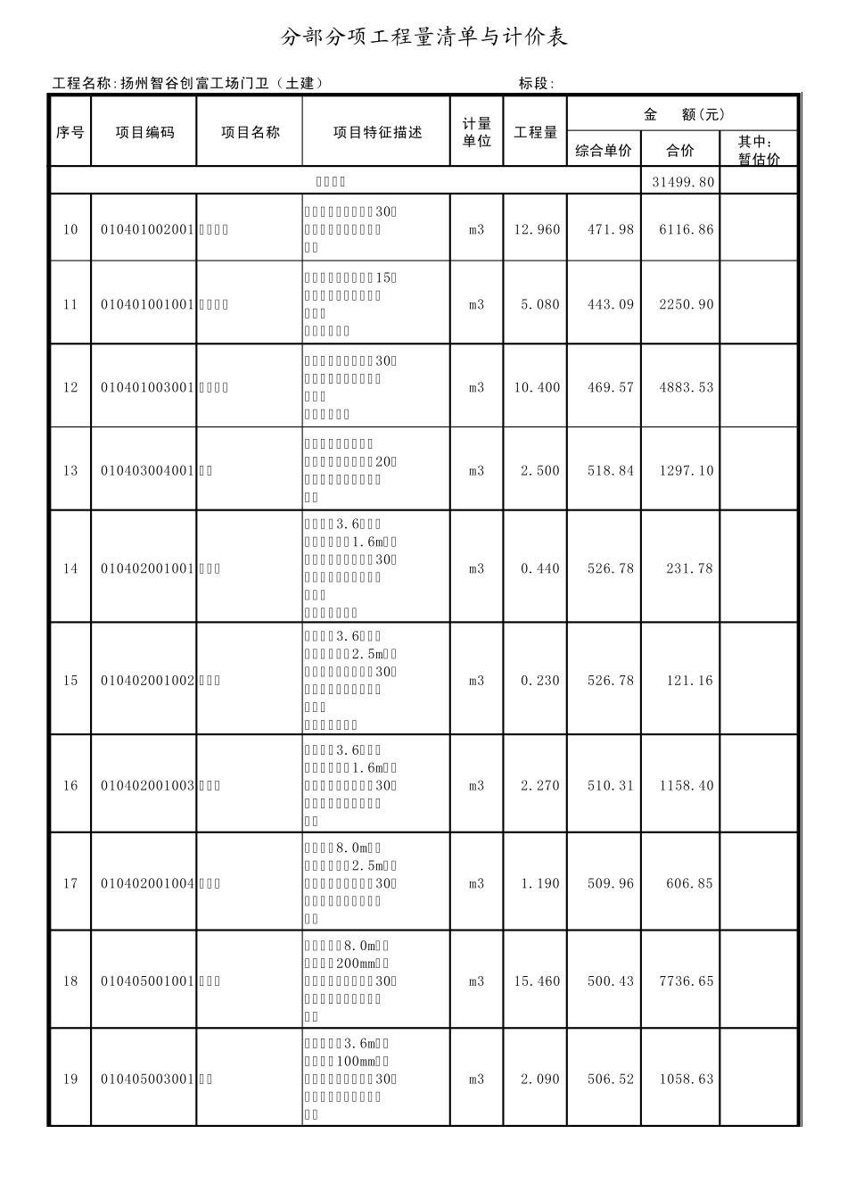 土建工程预算表模式_第2页