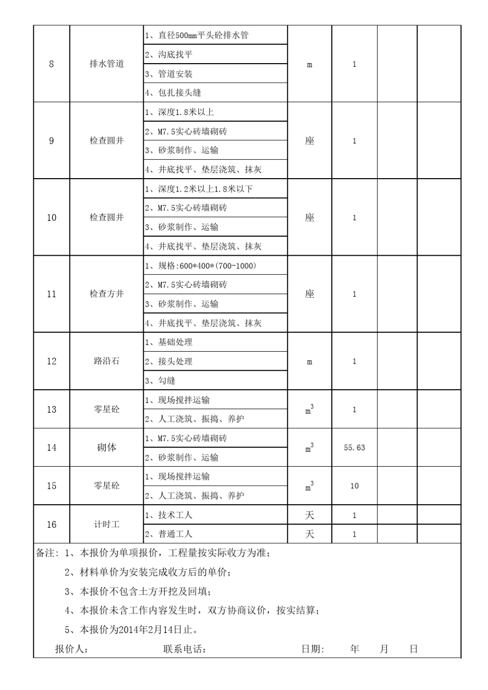 土建清单报价明细表_第2页