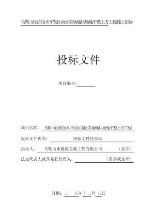 土方整平技术标