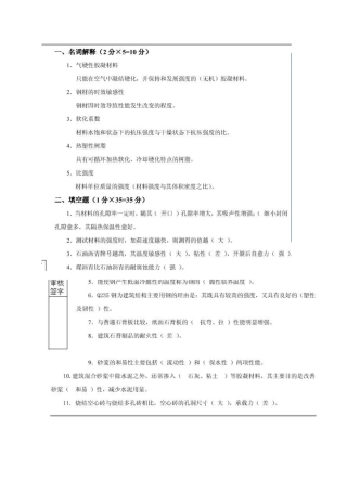 土木工程材料试题答案