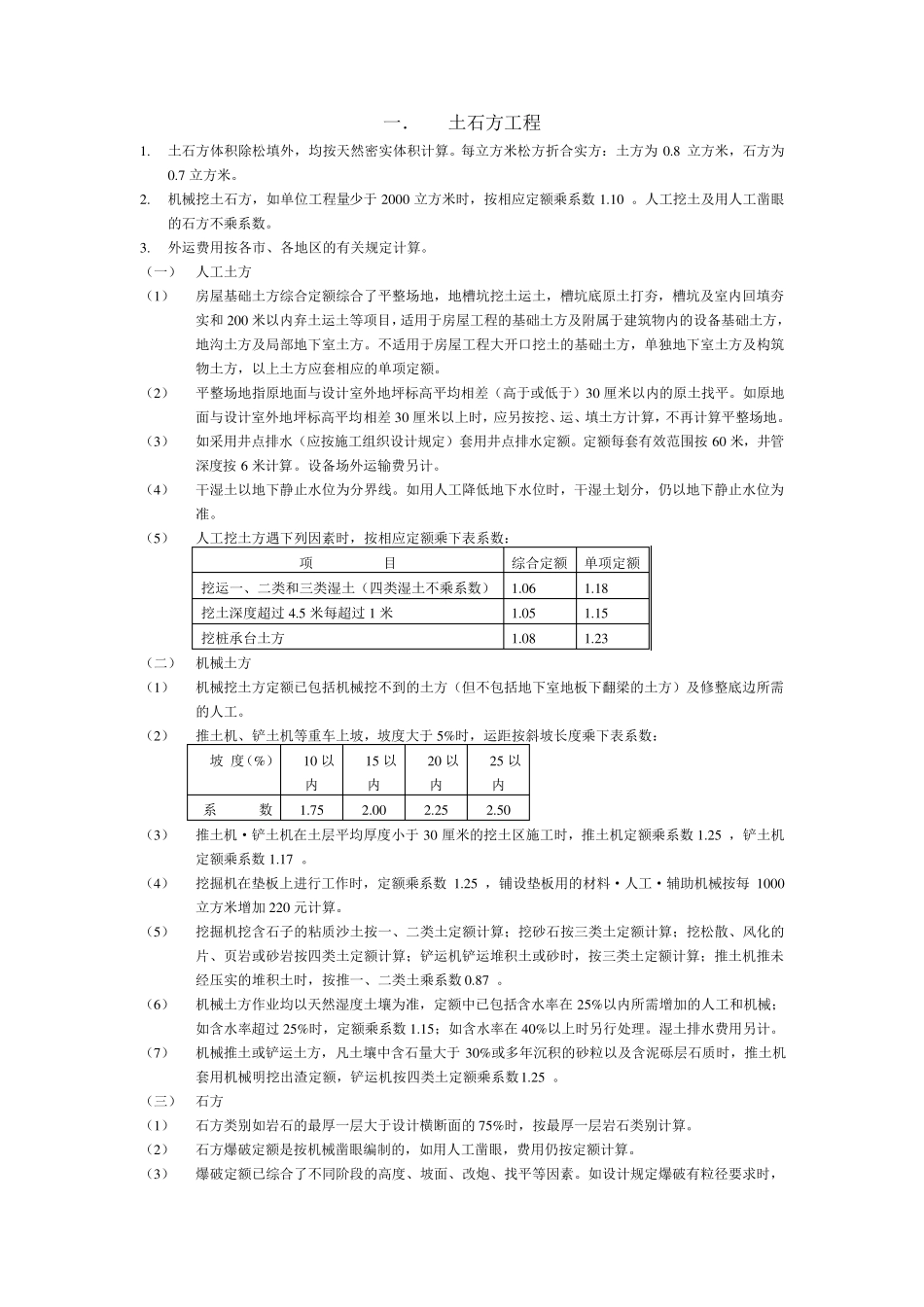 土石方工程定额_第1页