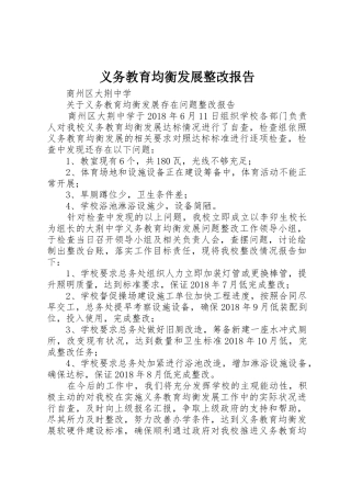 义务教育均衡发展整改报告