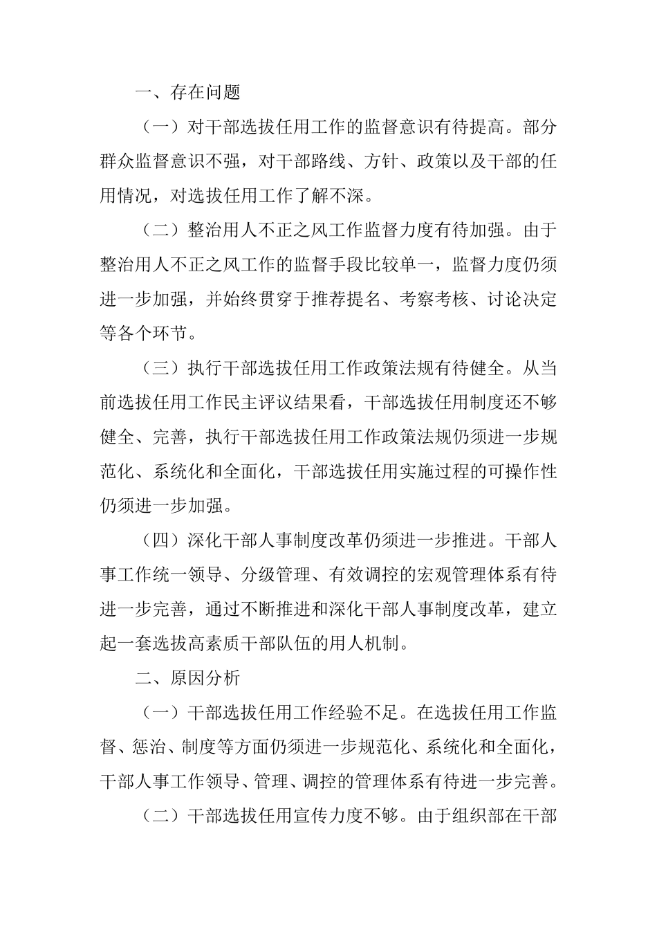 在干部选拔任用中存在问题的整改措施_第2页