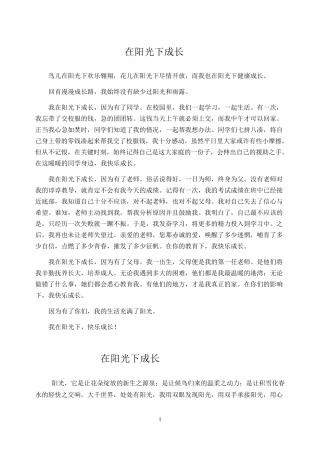 在阳光下成长
