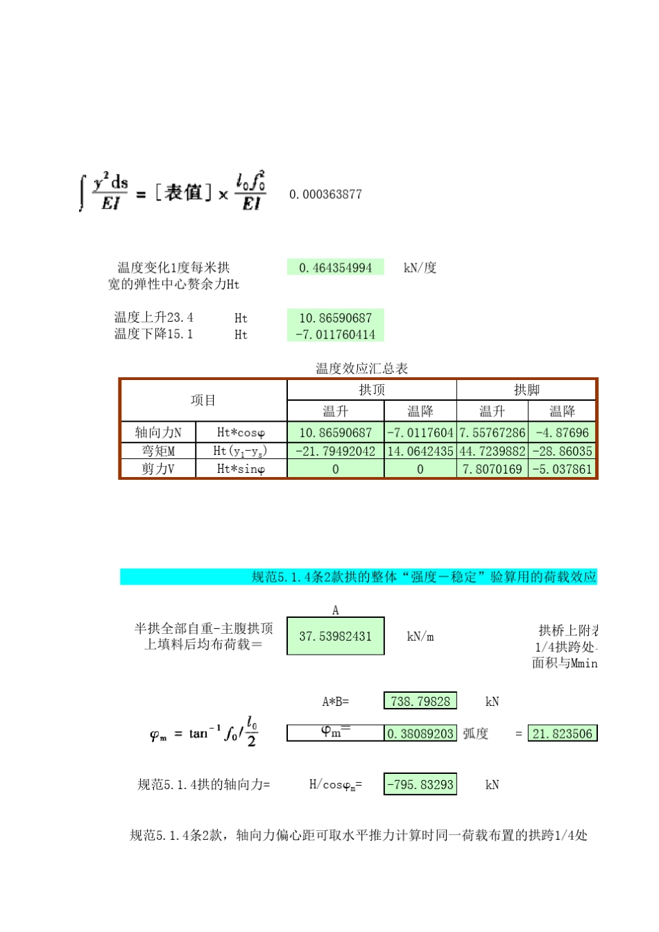 圬工拱桥设计计算表(新规范)_第3页