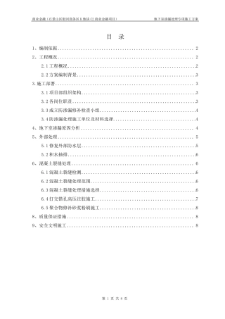 地下室渗漏处理专项施工方案