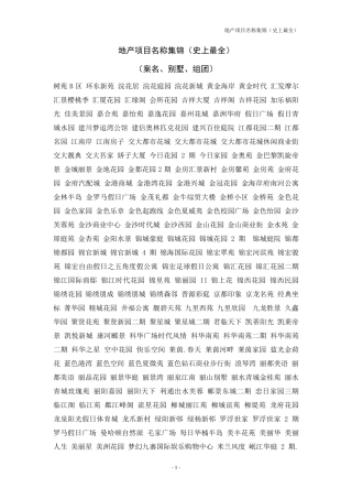 地产项目名称集锦(史上最全)