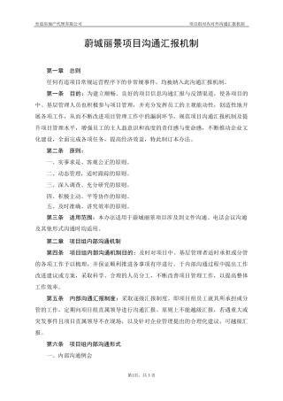 地产项目沟通汇报机制