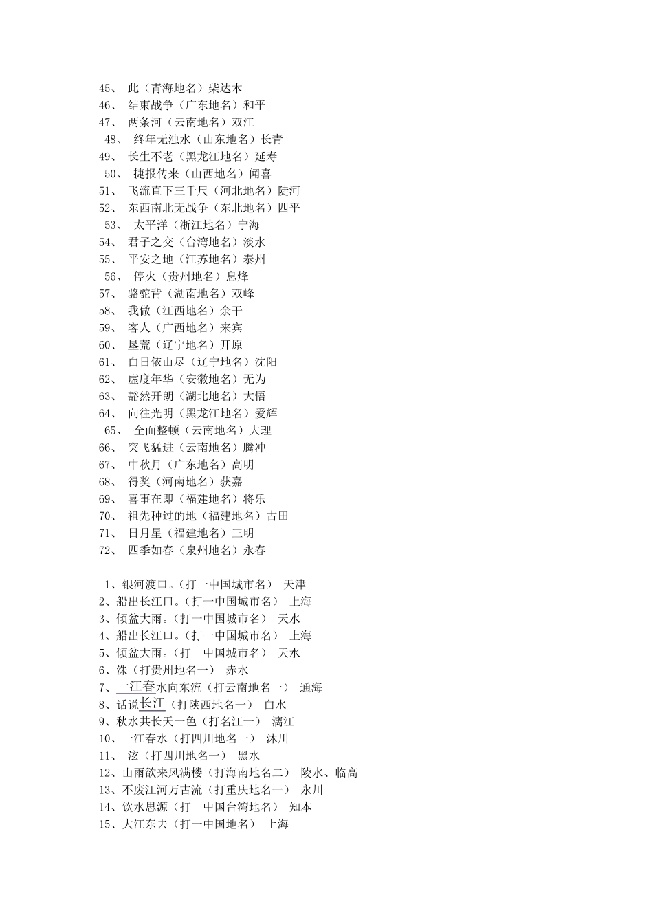 地名谜语大全_第2页