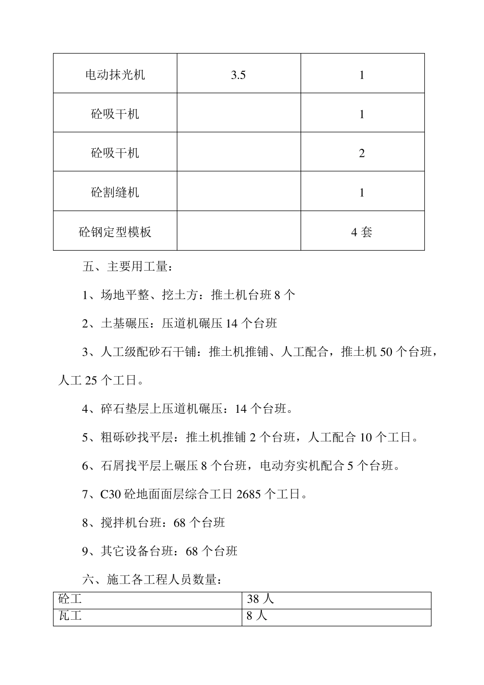 地坪、设备基础工程施工组织设计_第3页