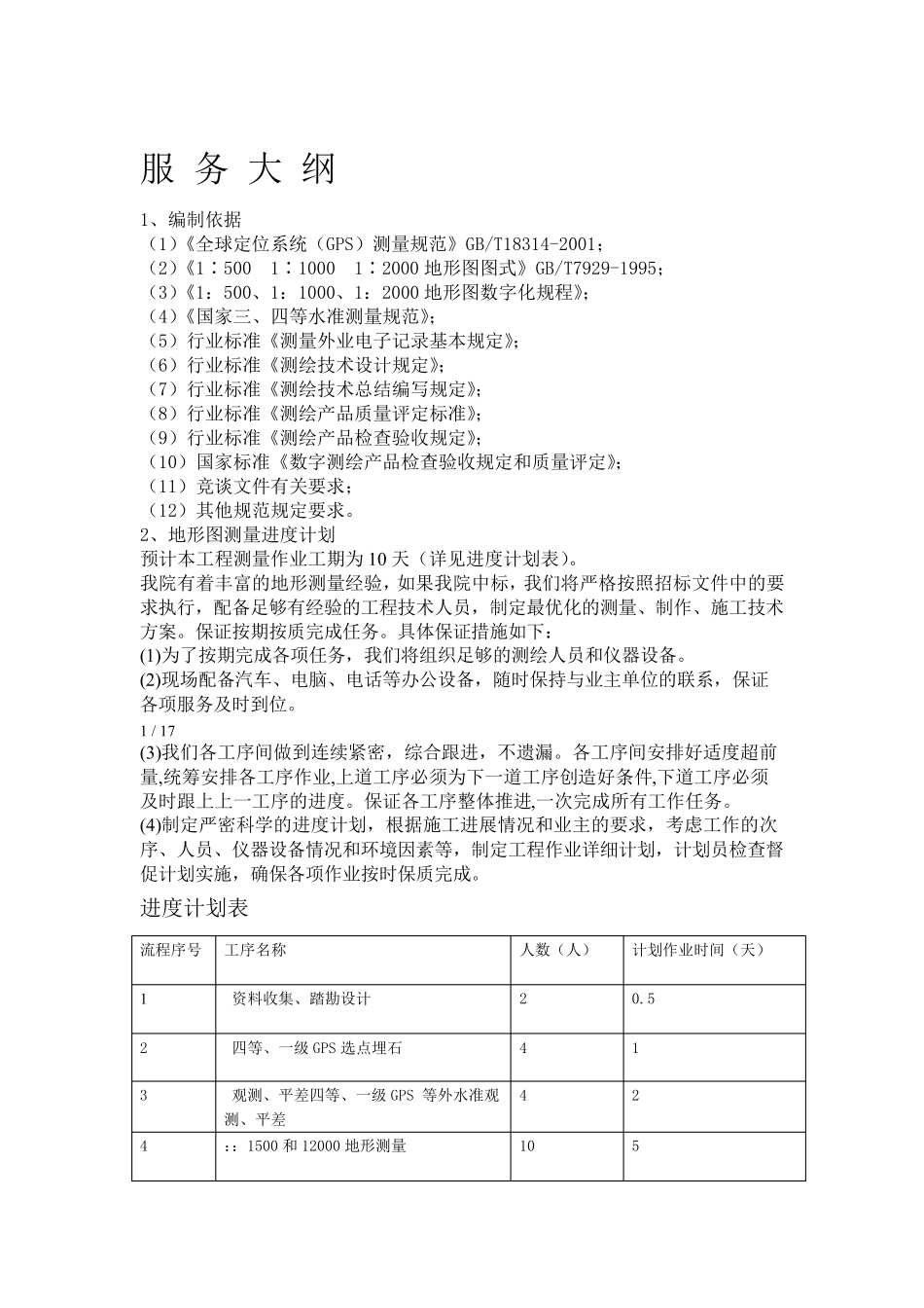 地形图测量技术方案_第1页