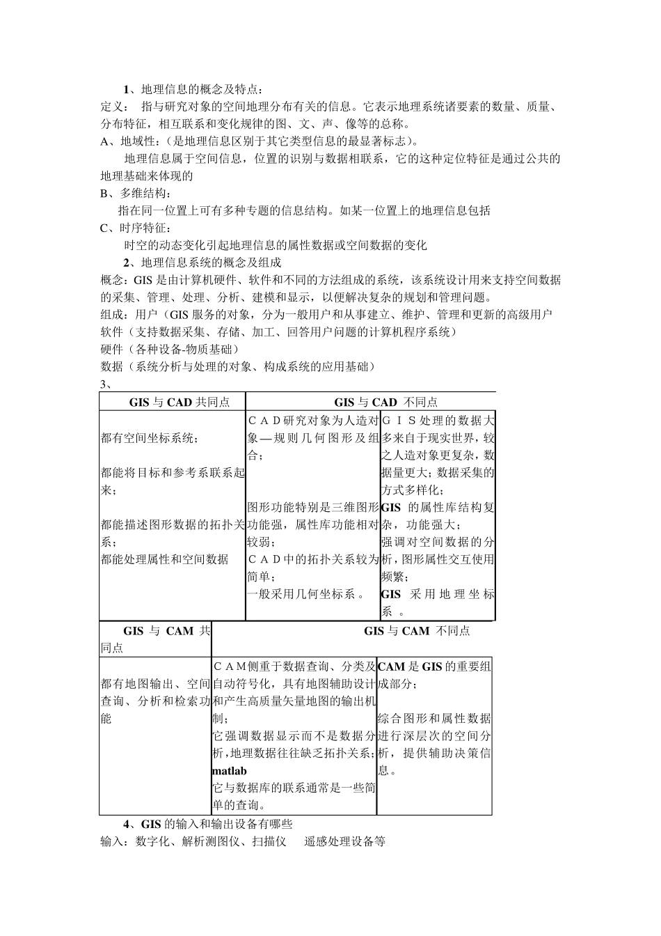 地理信息系统考试复习题_第1页