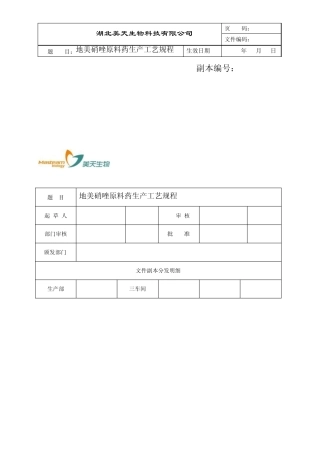 地美硝唑工艺规程