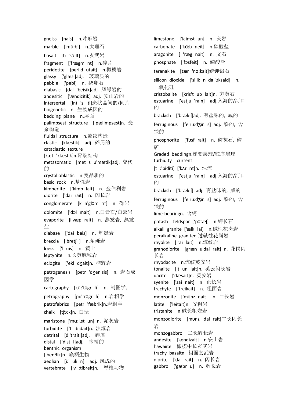 地质专业英语单词_第3页