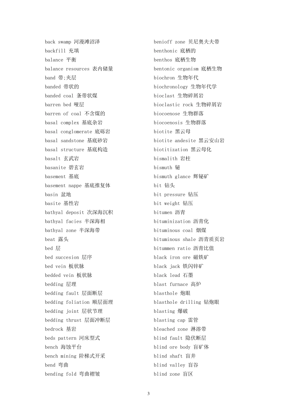 地质专业英语词汇_第3页