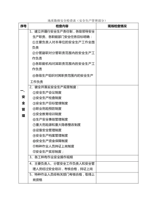 地质勘探安全生产检查表