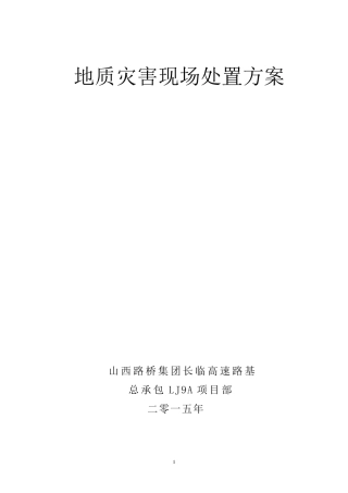 地质灾害现场处置方案