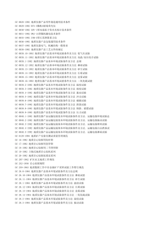 地质行业标准目录