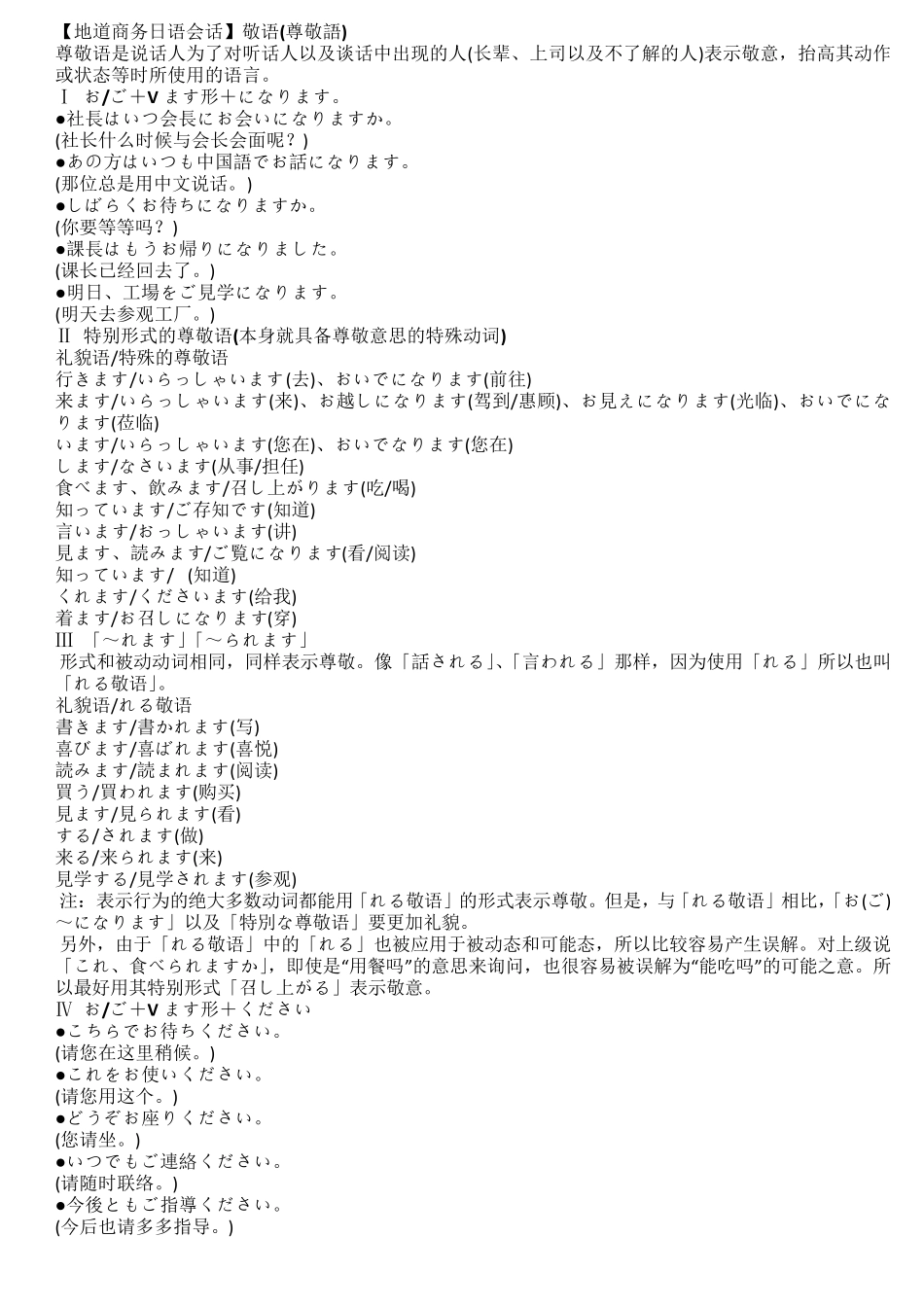 地道商务日语会话(敬语)_第1页