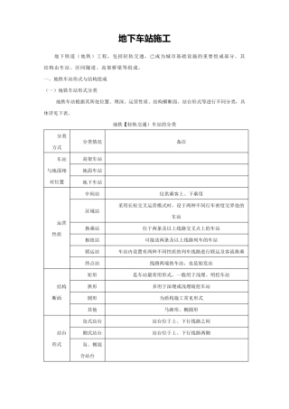 地铁地下车站施工
