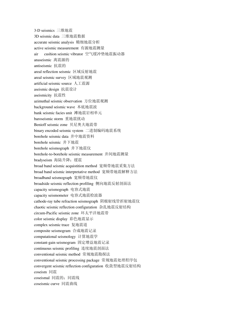 地震勘探有关英语单词_第1页