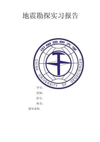 地震勘探实习报告