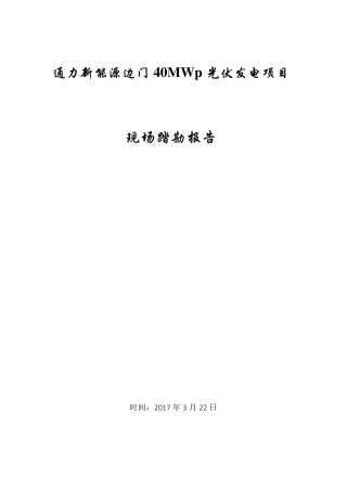 地面光伏发电项目踏勘报告