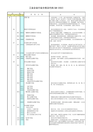 工业产业分类标准