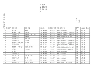 工器具维修保养记录表
