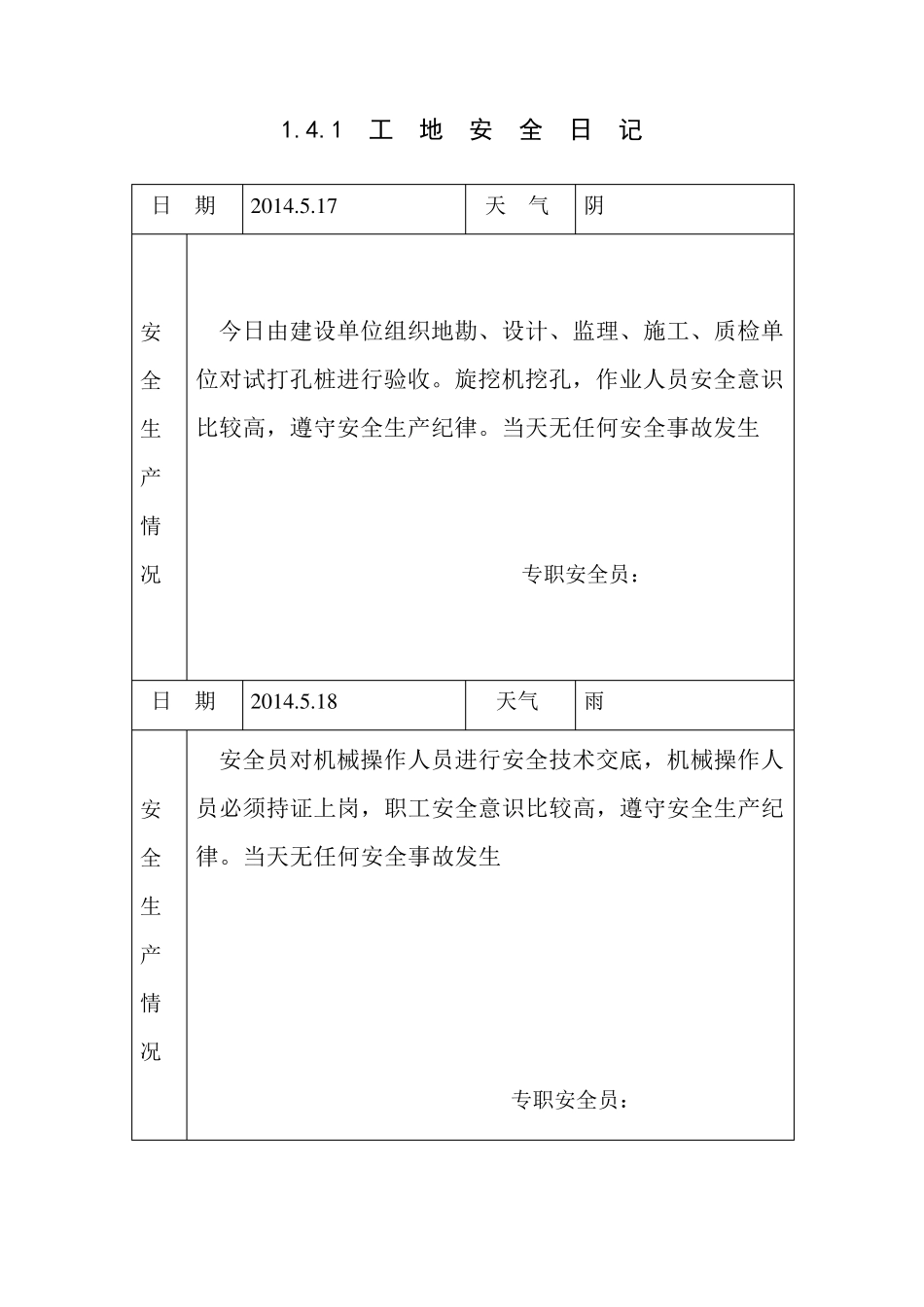 工地安全日志范例_第2页