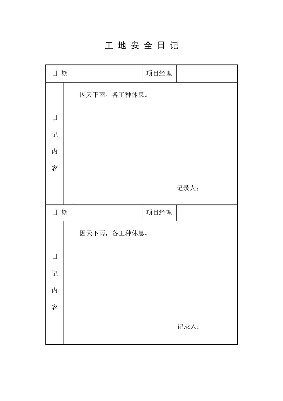 工地安全日记_第2页