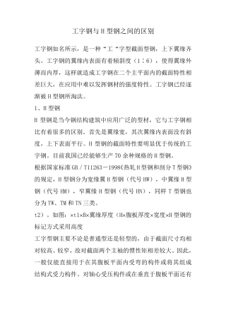 工字钢与H型钢之间的区别