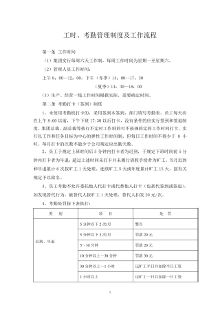 工时与考勤管理制度