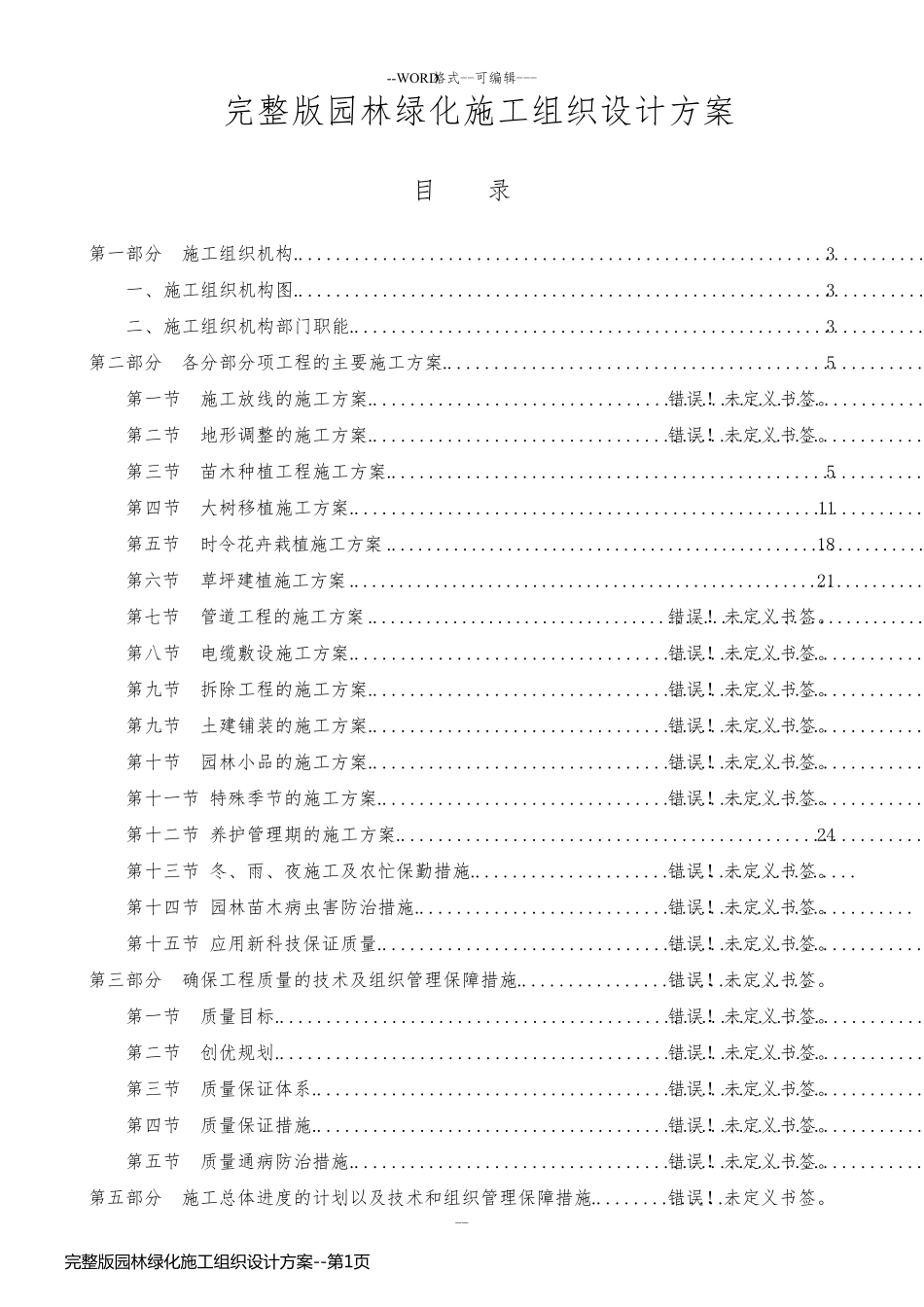 完整版园林绿化施工组织设计方案_第1页