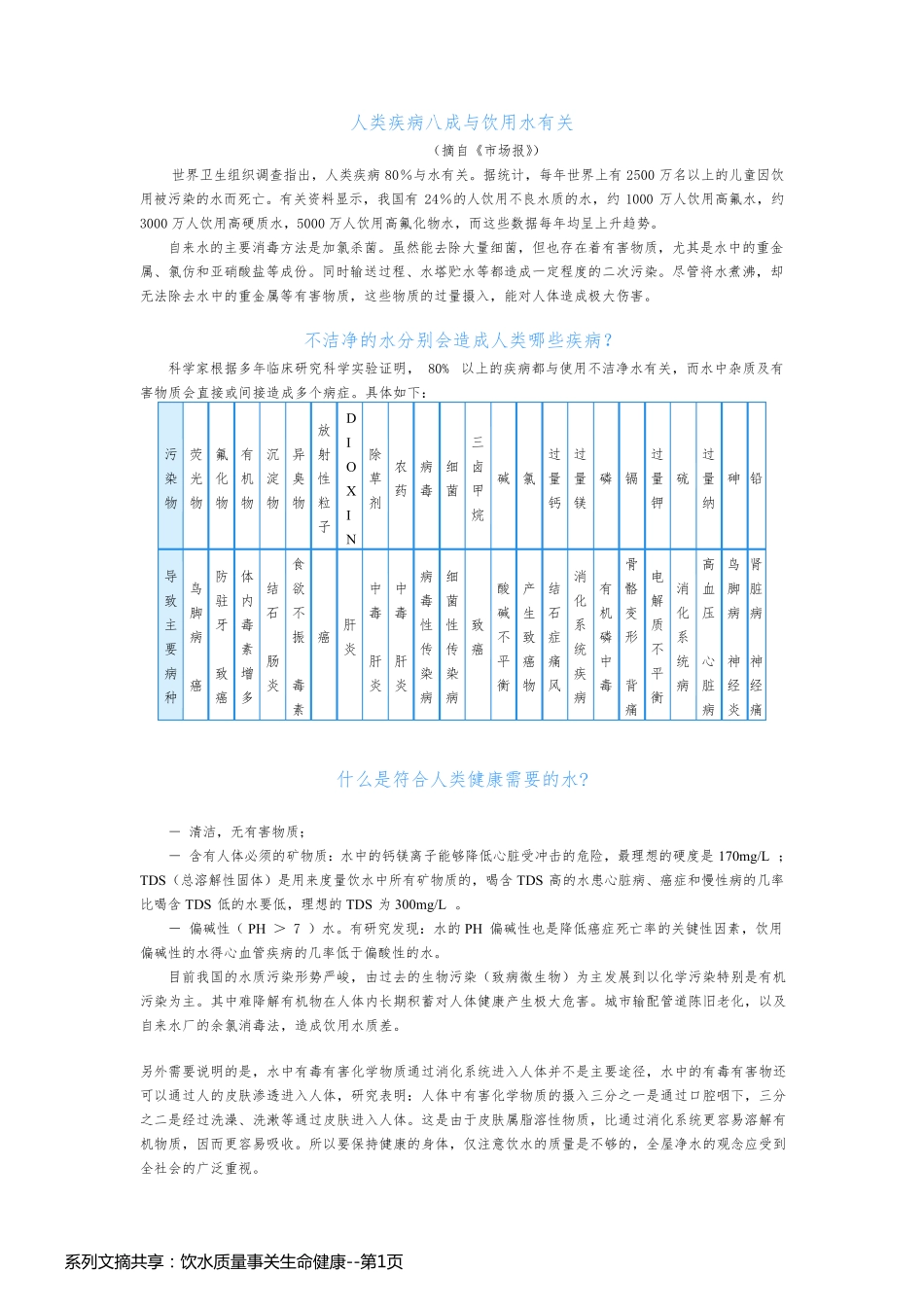 系列文摘共享：饮水质量事关生命健康_第1页