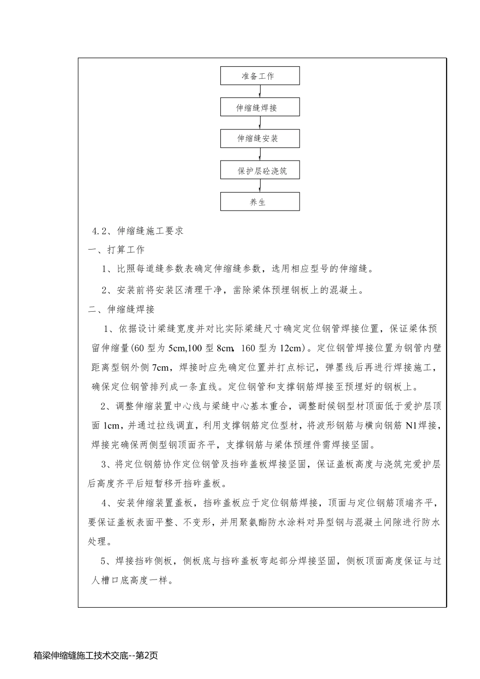 箱梁伸缩缝施工技术交底_第2页